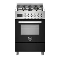 Professional Gas Range 60cm with Oven, Black