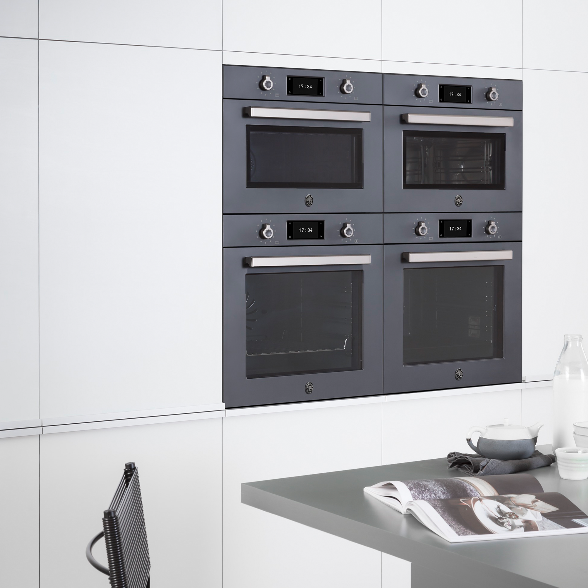 Professional Oven with Microwave 45cm, Matte Black Carbon