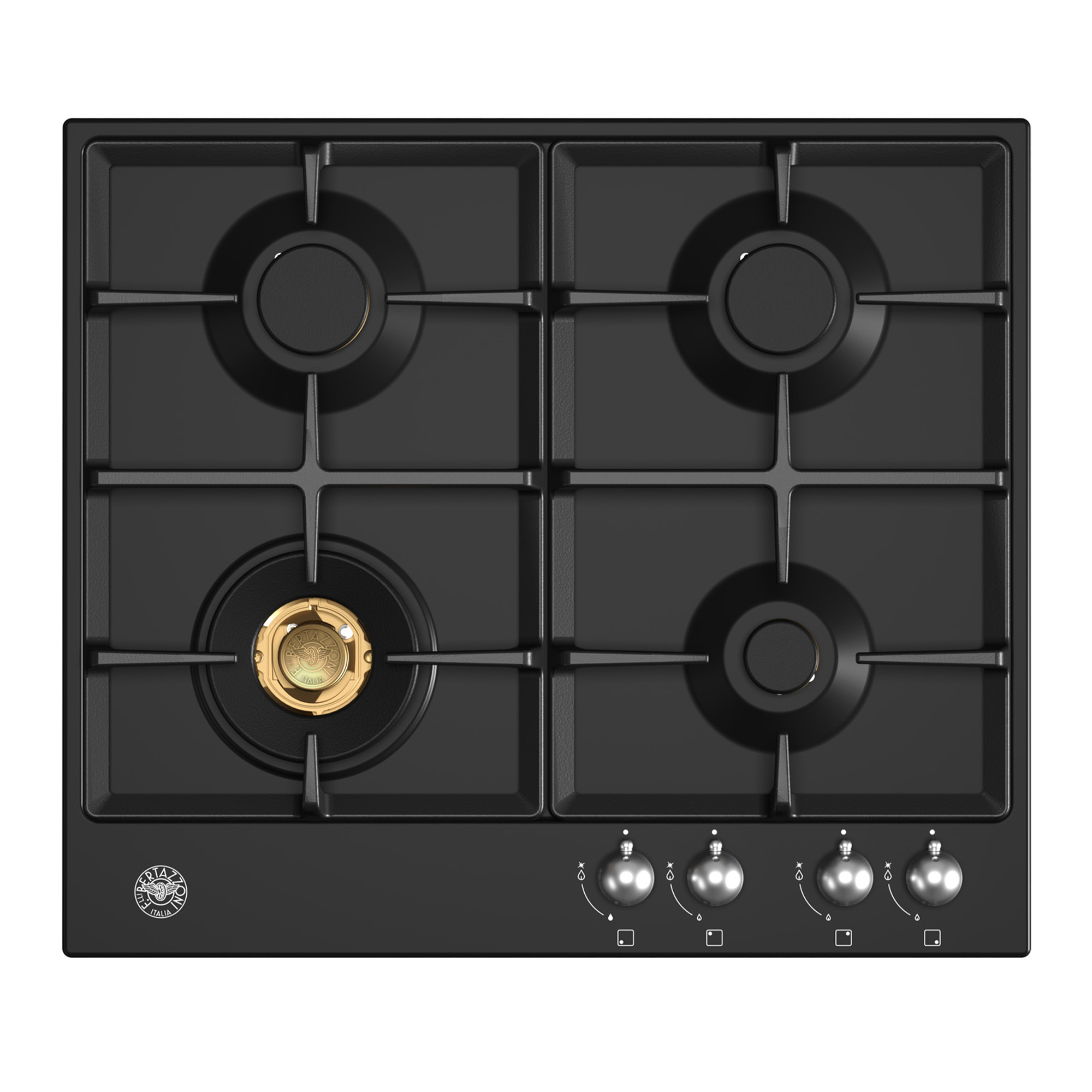 Heritage Gas Cooktop 60cm, Matte Black