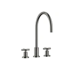 Tara Three-Hole Mixer Brushed Dark Platinum