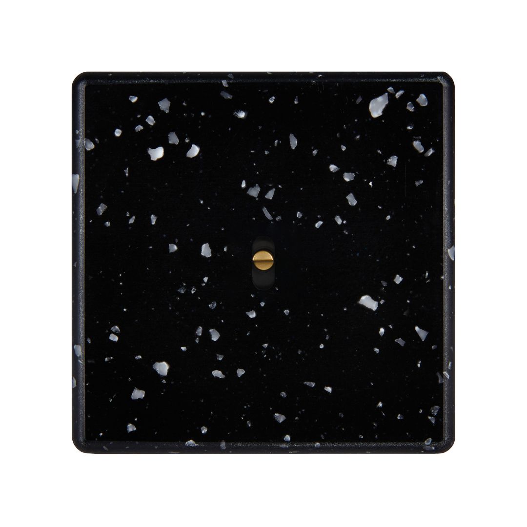 Hitera Strömbrytare push 85x85 - Terrazzo Svart