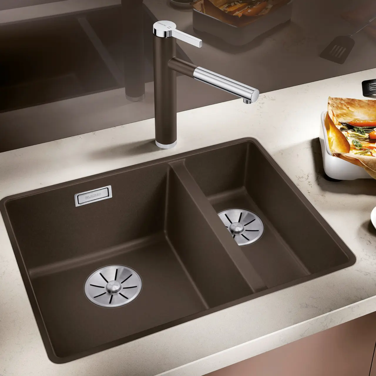 Subline 340/160-F Silgranit Infino Klippgrå Sink