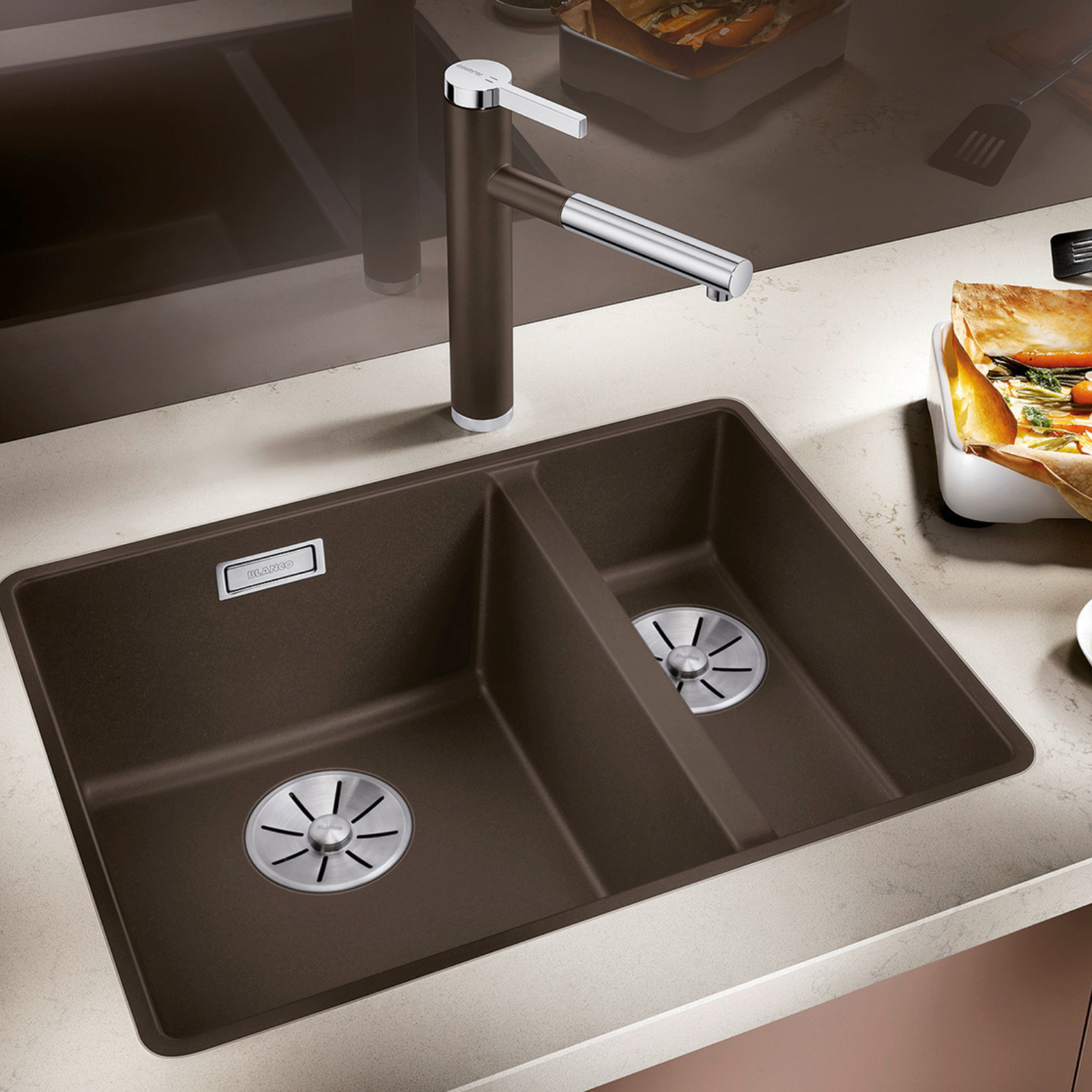 Subline 340/160-F Silgranit Infino Klippgrå Sink