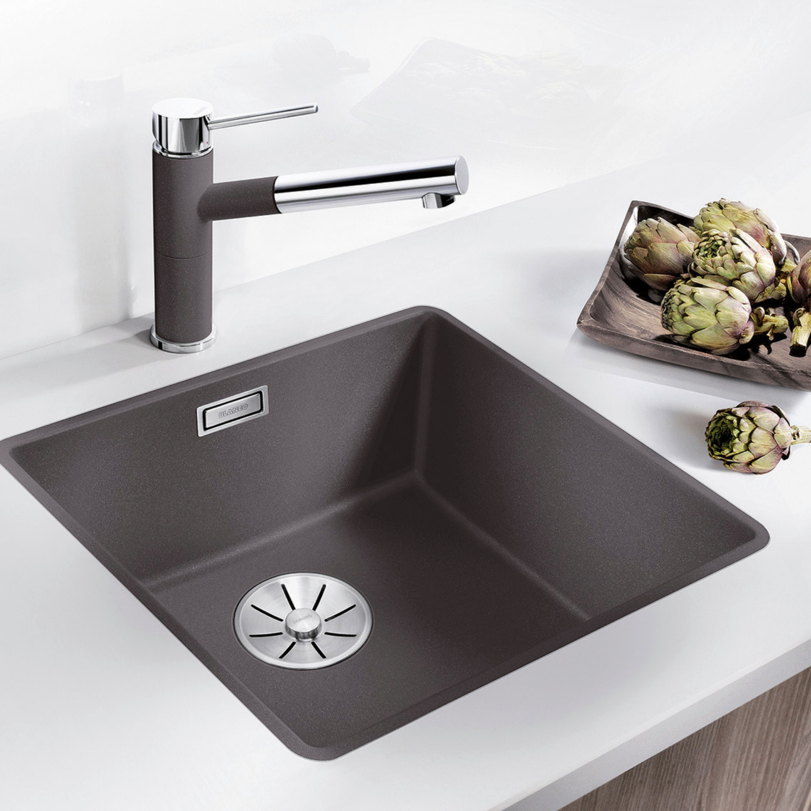 Subline 400-F Silgranit Infino Sink in Pebble Grey
