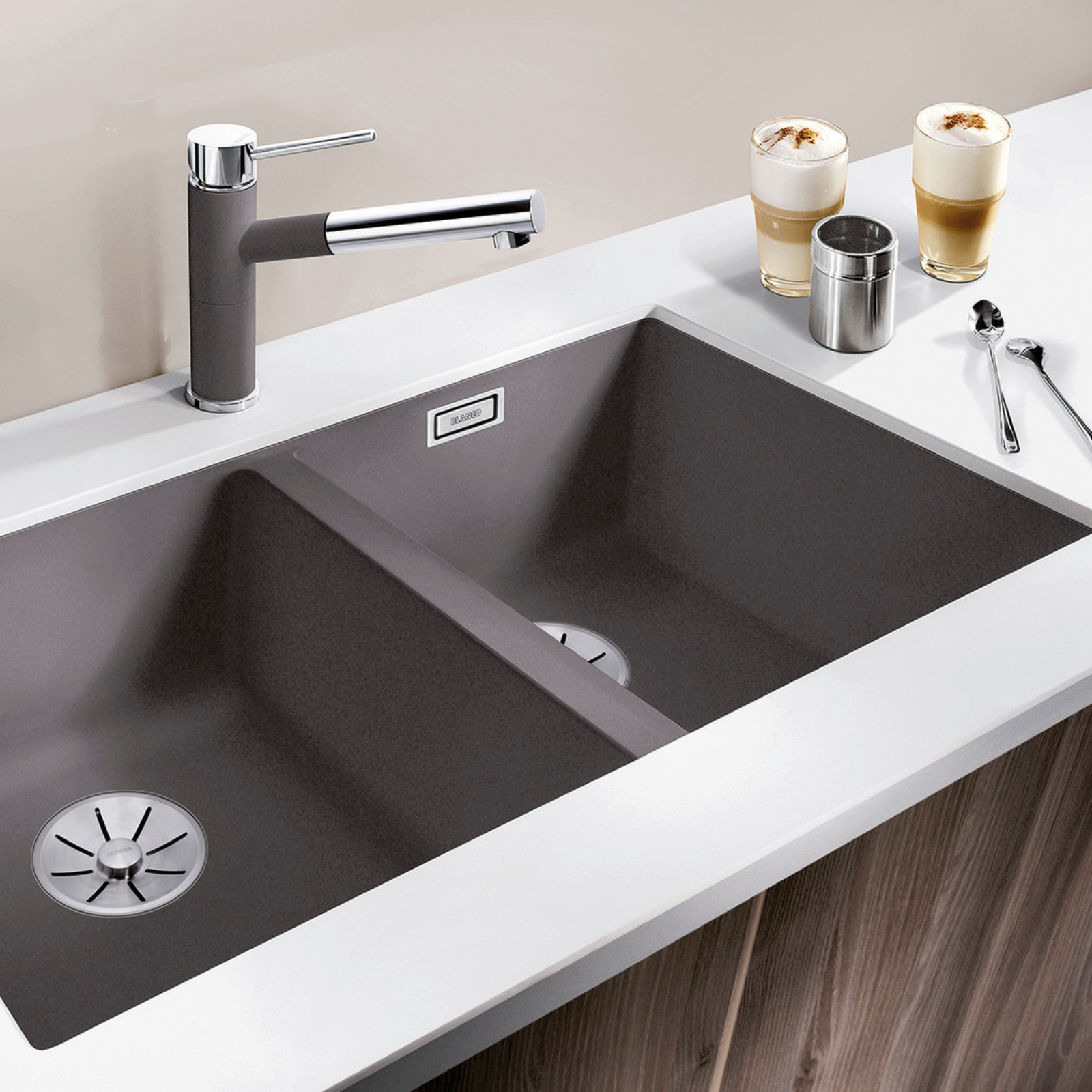 Subline 350/350-U Silgranit Infino Klippgrå Sink