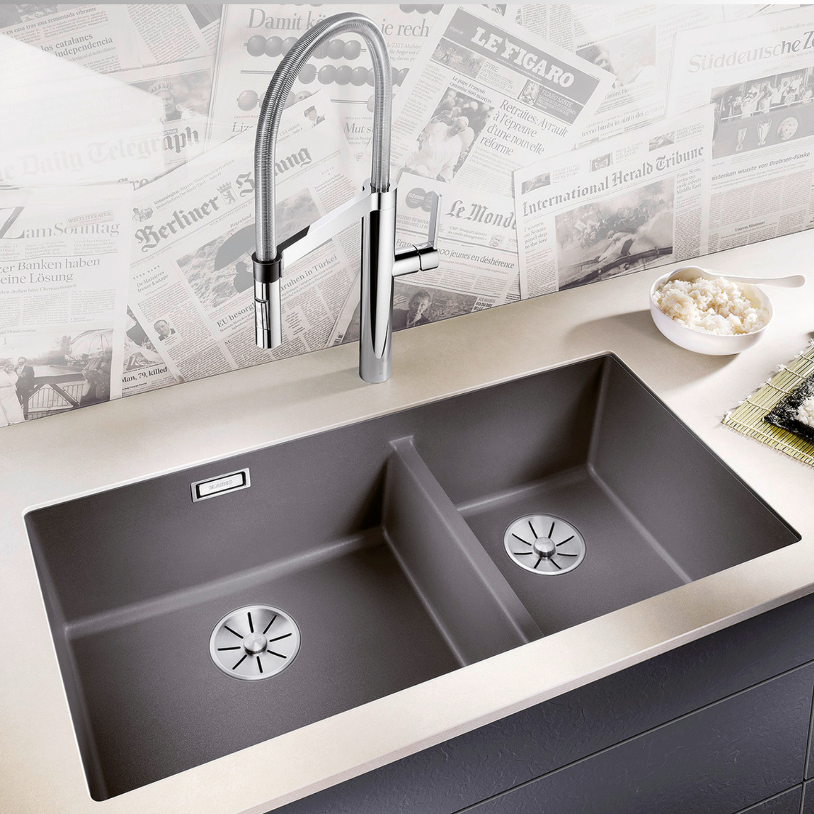 Subline 430/270-U Silgranit Infino Anthracite Sink