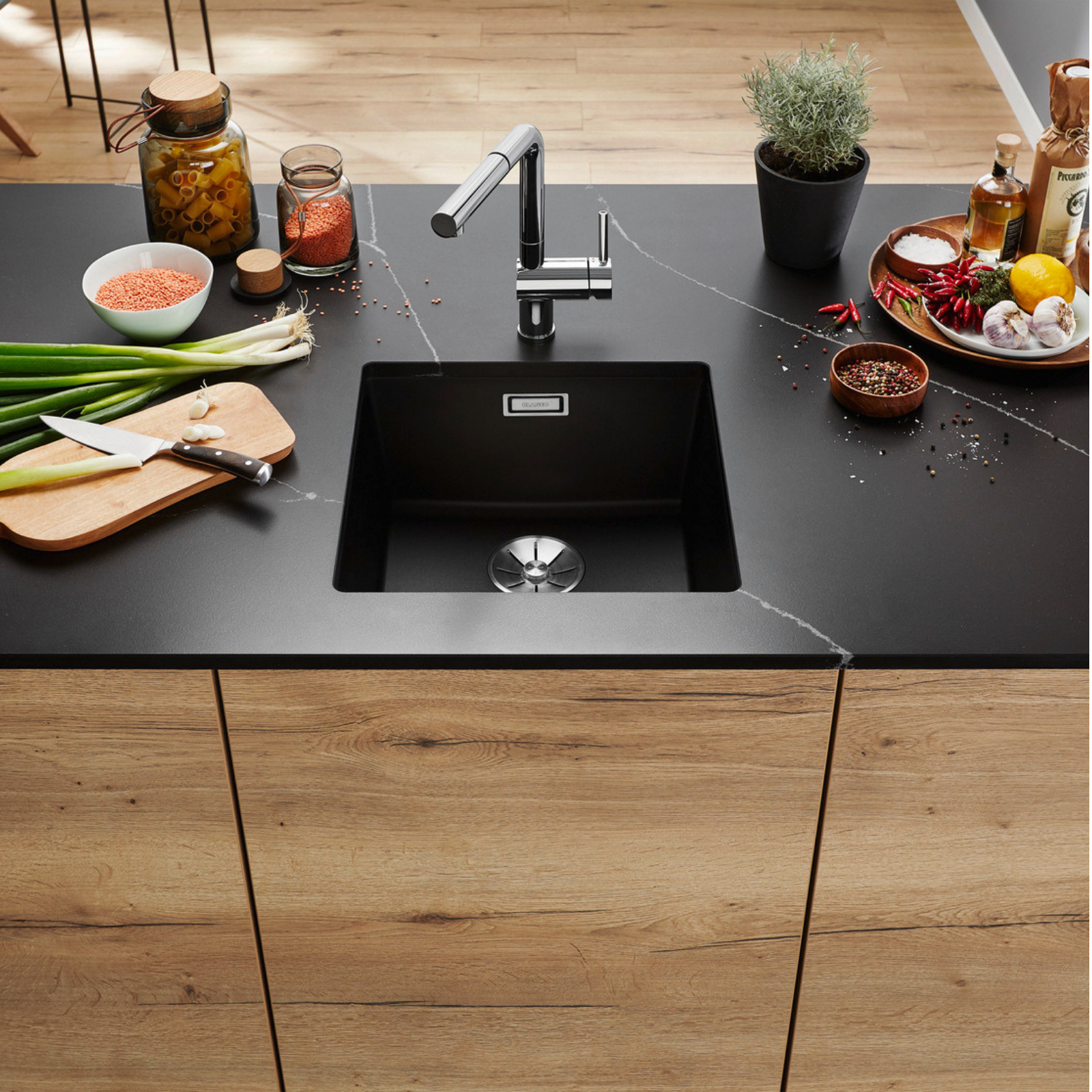 Subline 400-U Silgranit Infino Clip Grey Sink