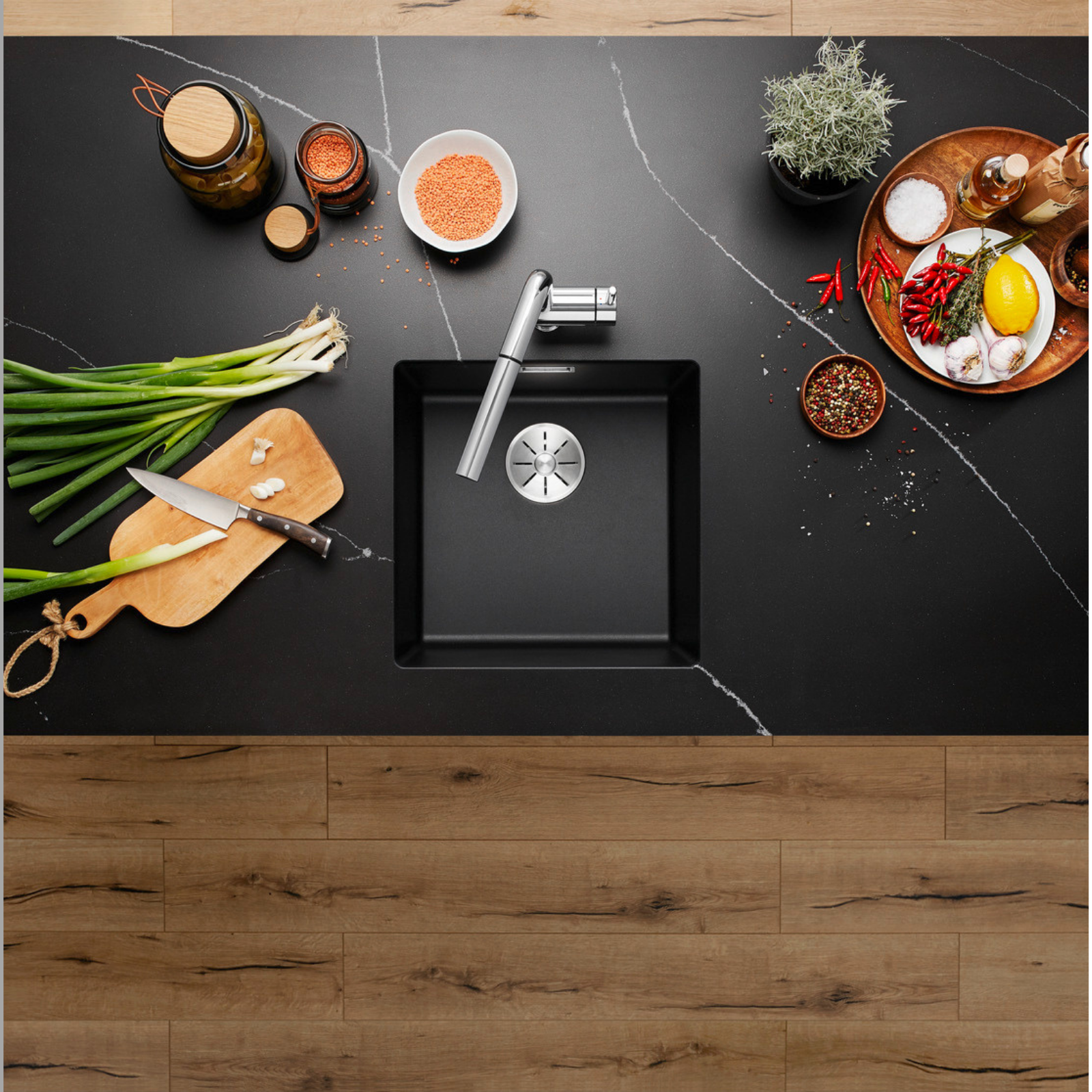 Subline 400-U Silgranit Infino Anthracite Sink