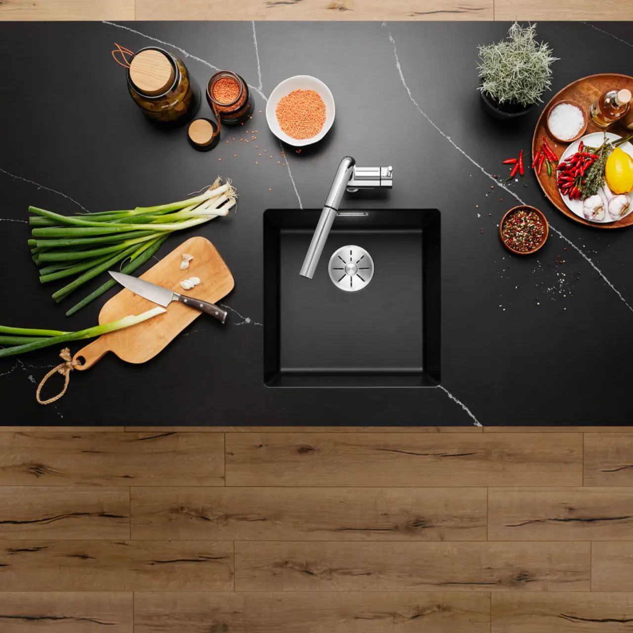 Subline 400-U Silgranit Infino Black Sink