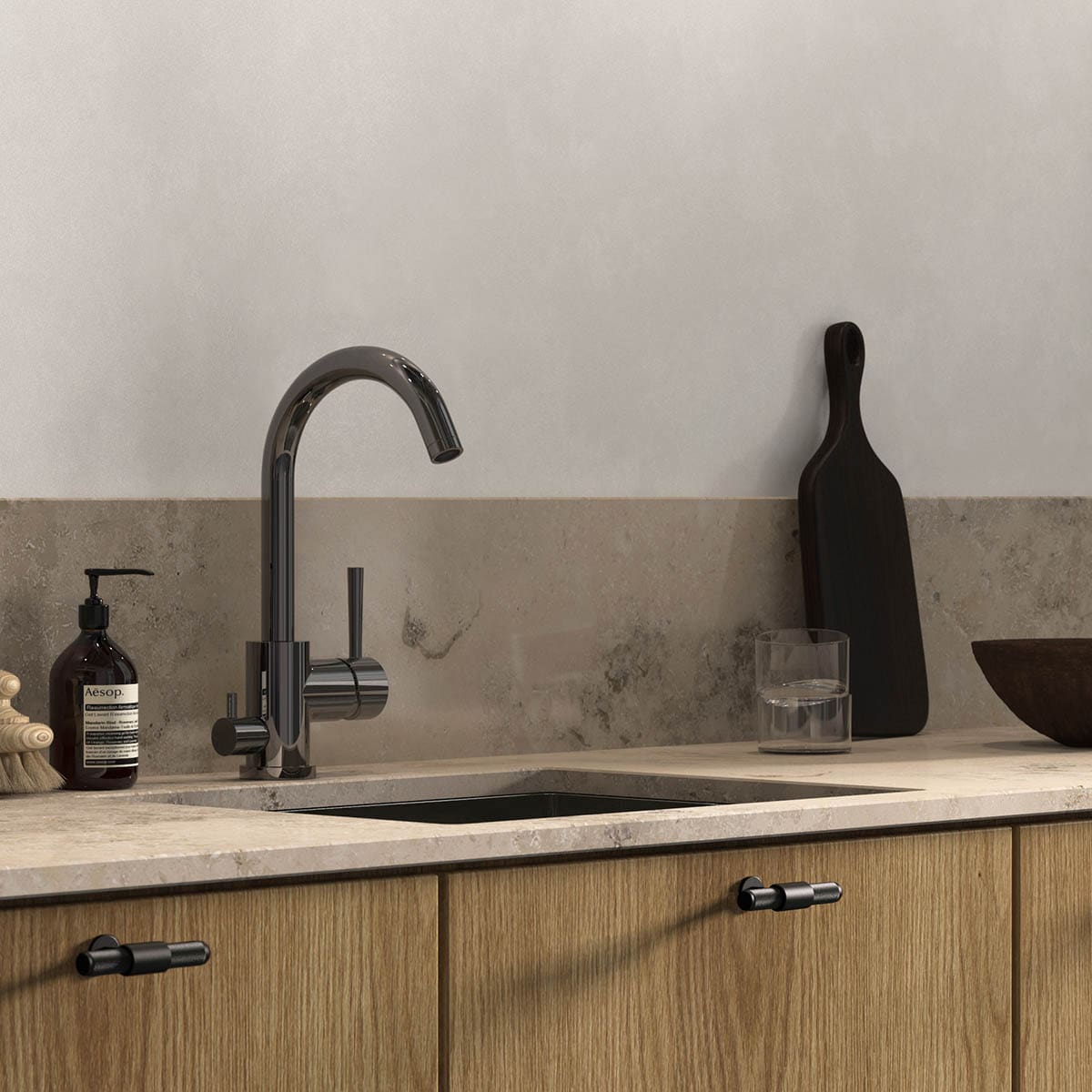 EVO184 Kitchen Mixer Black Chrome