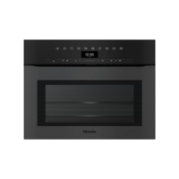 Handleless compact oven with microwave function H 7440 BMX Obsidian black matt