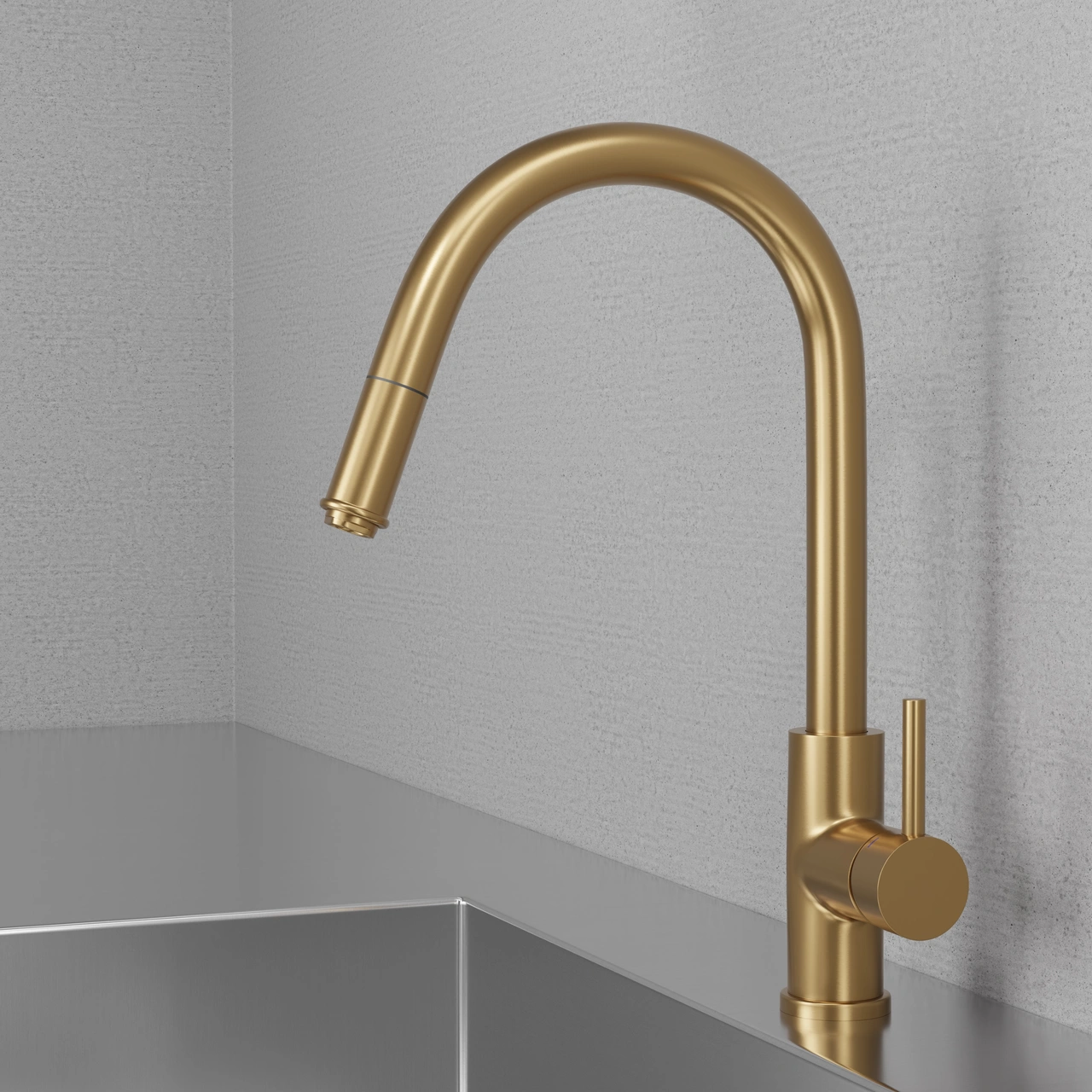 Köksblandare Steel Access Sand - Utan Diskmaskinsavst.