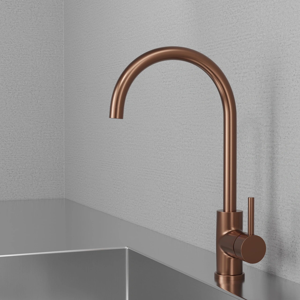 Köksblandare Steel Curve Amber - Utan Diskmaskinsavst.