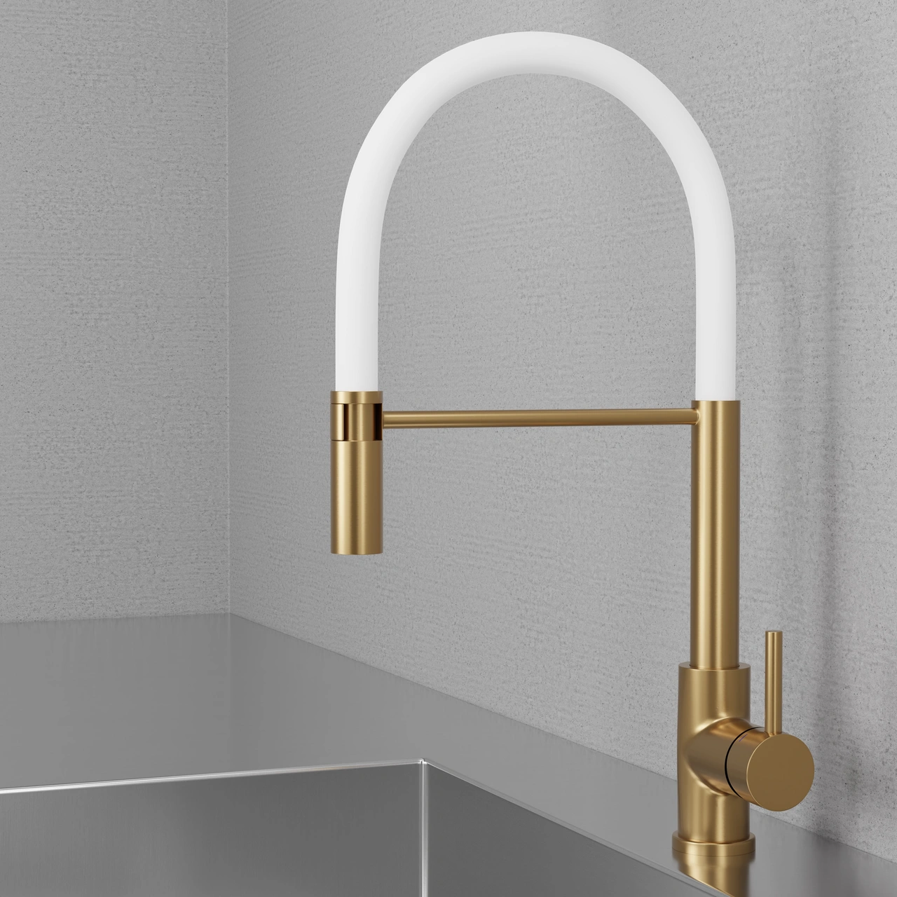 Köksblandare Steel Pro Sand - Utan Diskmaskinsavst.