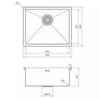 Sink 5040 PVD Matte Black