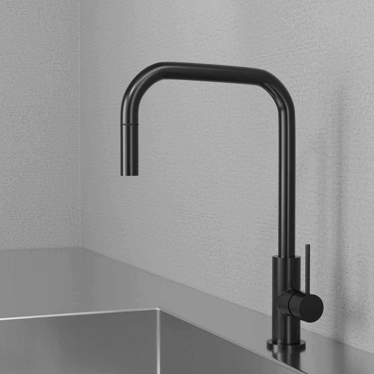 Köksblandare Steel Accent Square Shadow - Utan Diskmaskinavst.