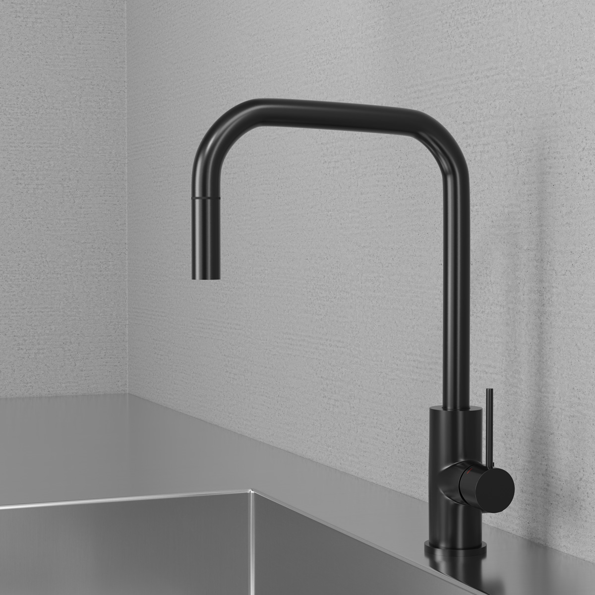 Kitchen Faucet Steel Accent Square Shadow D