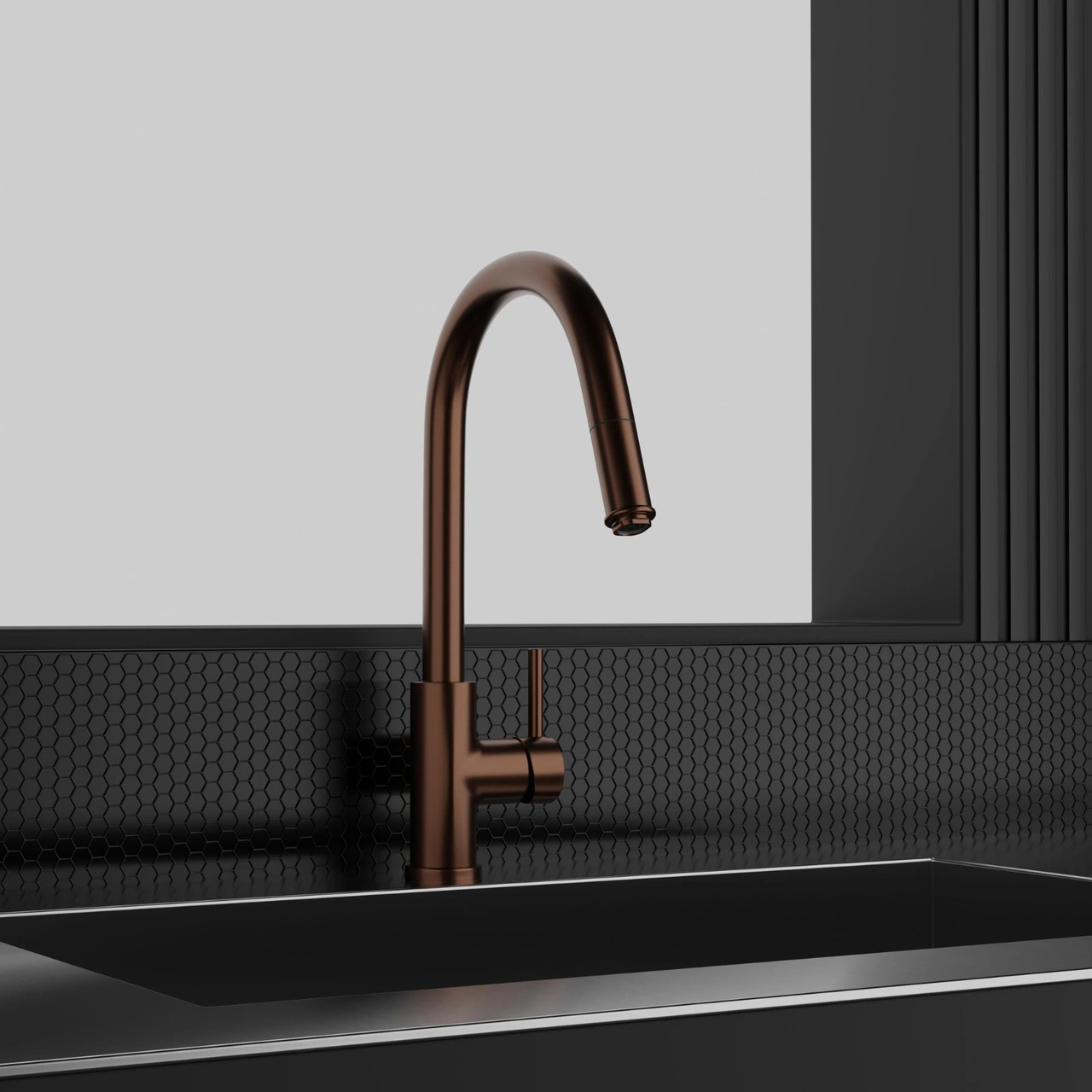 Köksblandare Steel Access Amber - Utan Diskmaskinsavst.