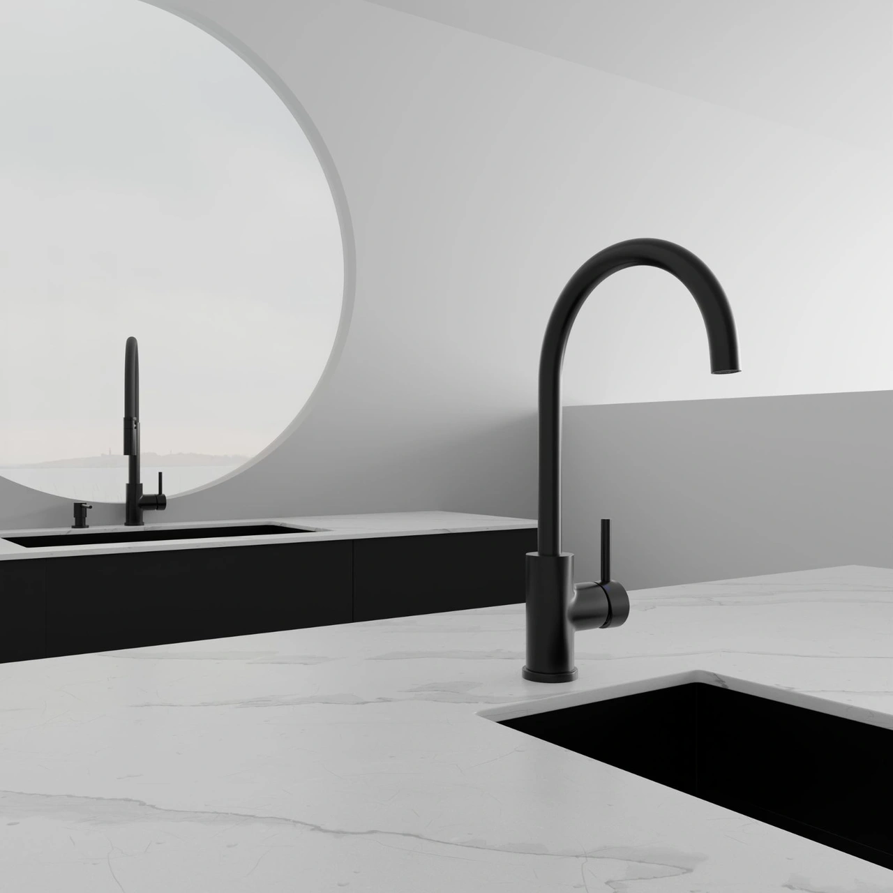 Köksblandare Steel Curve Shadow - Utan Diskmaskinsavst.