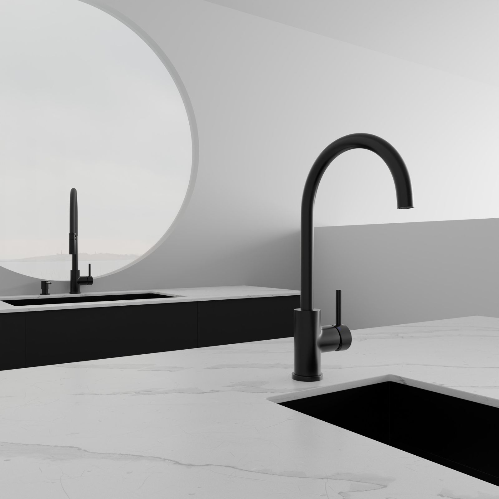 Köksblandare Steel Curve Shadow - Utan Diskmaskinsavst.